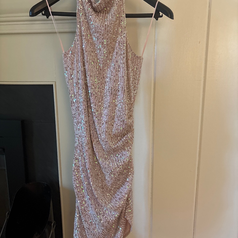 Iridescent ruched dress